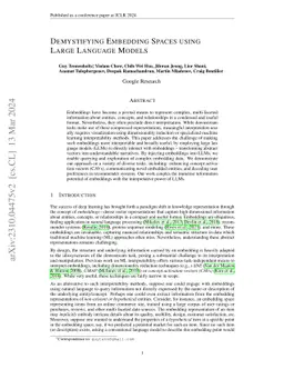 Demystifying Embedding Spaces using Large Language Models