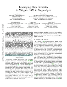 Leveraging Data Geometry to Mitigate CSM in Steganalysis