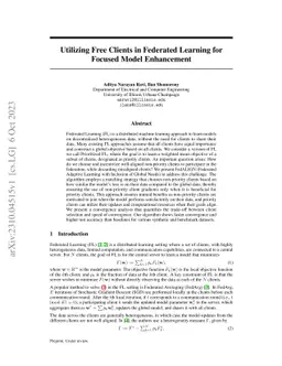 Utilizing Free Clients in Federated Learning for Focused Model
  Enhancement
