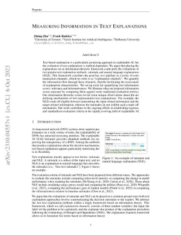 Measuring Information in Text Explanations