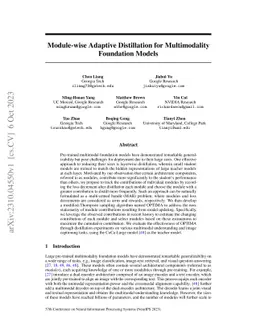 Module-wise Adaptive Distillation for Multimodality Foundation Models