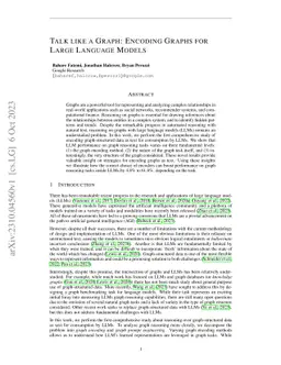 Talk like a Graph: Encoding Graphs for Large Language Models