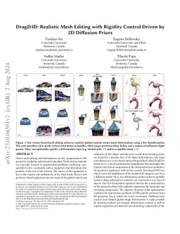 DragD3D: Vertex-based Editing for Realistic Mesh Deformations using 2D
  Diffusion Priors