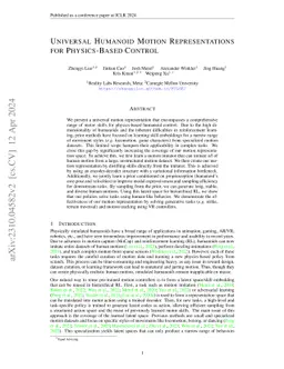 Universal Humanoid Motion Representations for Physics-Based Control