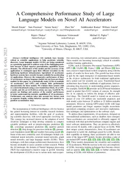 A Comprehensive Performance Study of Large Language Models on Novel AI
  Accelerators
