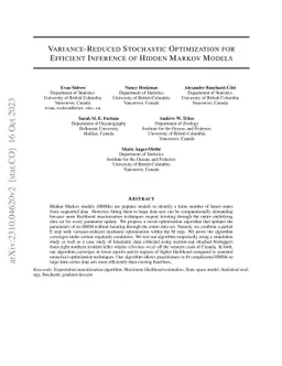 Variance-Reduced Stochastic Optimization for Efficient Inference of
  Hidden Markov Models