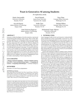 Trust in Generative AI among students: An Exploratory Study