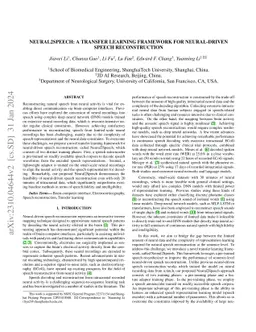 Neural2Speech: A Transfer Learning Framework for Neural-Driven Speech
  Reconstruction