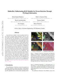 HalluciDet: Hallucinating RGB Modality for Person Detection Through
  Privileged Information