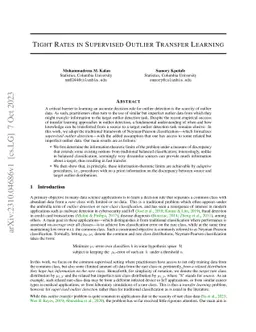 Tight Rates in Supervised Outlier Transfer Learning
