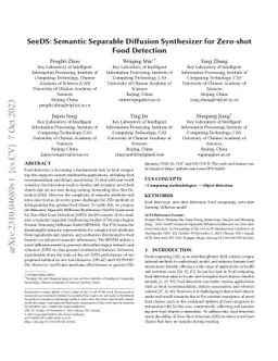 SeeDS: Semantic Separable Diffusion Synthesizer for Zero-shot Food
  Detection