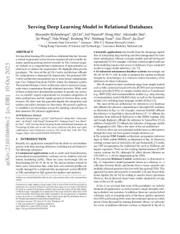 Serving Deep Learning Model in Relational Databases