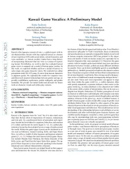 Kawaii Game Vocalics: A Preliminary Model