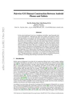 Pairwise GUI Dataset Construction Between Android Phones and Tablets
