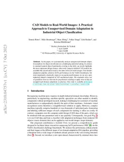 CAD Models to Real-World Images: A Practical Approach to Unsupervised
  Domain Adaptation in Industrial Object Classification