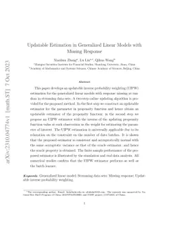 Updatable Estimation in Generalized Linear Models with Missing Response