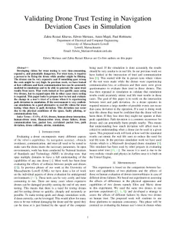 Validating Drone Trust Testing in Navigation Deviation Cases in
  Simulation