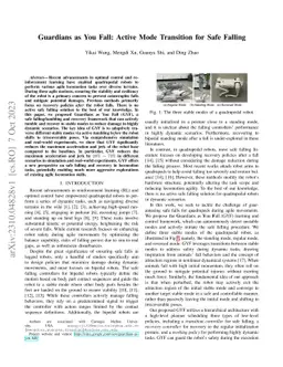 Guardians as You Fall: Active Mode Transition for Safe Falling