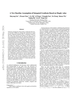 A New Baseline Assumption of Integated Gradients Based on Shaply value