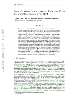 Dual Grained Quantization: Efficient Fine-Grained Quantization for LLM