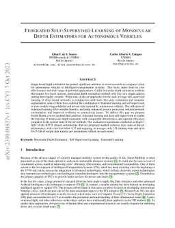 Federated Self-Supervised Learning of Monocular Depth Estimators for
  Autonomous Vehicles
