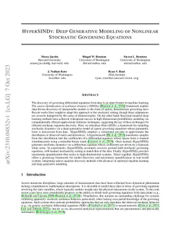 HyperSINDy: Deep Generative Modeling of Nonlinear Stochastic Governing
  Equations
