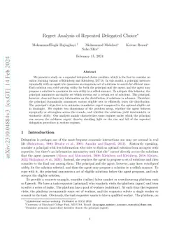 Regret Analysis of Repeated Delegated Choice