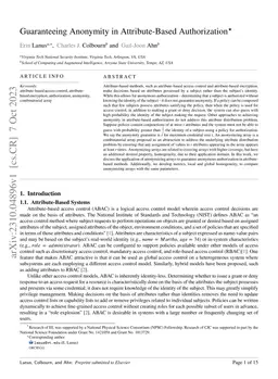 Guaranteeing Anonymity in Attribute-Based Authorization