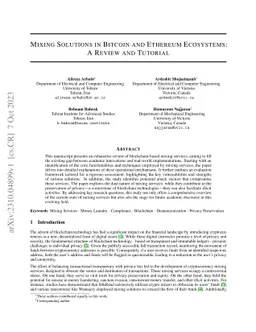 Mixing Solutions in Bitcoin and Ethereum Ecosystems: A Review and
  Tutorial