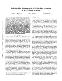 Tight Certified Robustness via Min-Max Representations of ReLU Neural
  Networks