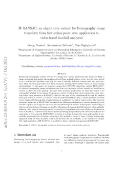 Intelligent Sampling Consensus for Homography Estimation in Football Videos Using Featureless Unpaired Points