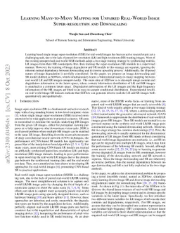 Learning Many-to-Many Mapping for Unpaired Real-World Image
  Super-resolution and Downscaling