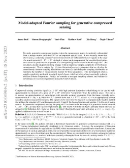 Model-adapted Fourier sampling for generative compressed sensing