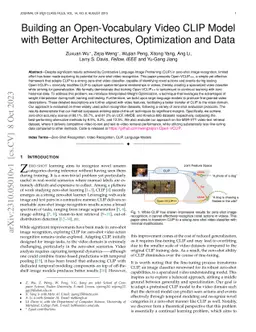 Building an Open-Vocabulary Video CLIP Model with Better Architectures,
  Optimization and Data