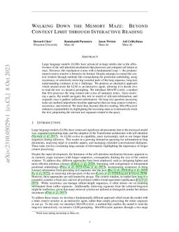Walking Down the Memory Maze: Beyond Context Limit through Interactive
  Reading