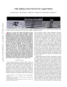Fully Spiking Neural Network for Legged Robots