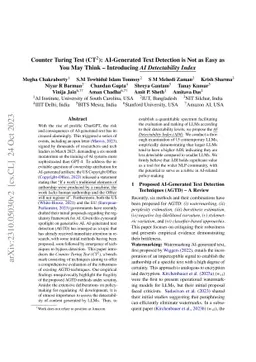 Counter Turing Test CT^2: AI-Generated Text Detection is Not as Easy as
  You May Think -- Introducing AI Detectability Index