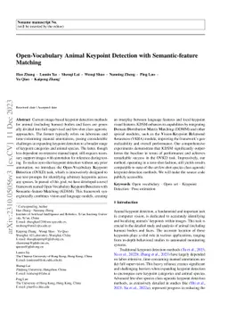 Open-Vocabulary Animal Keypoint Detection with Semantic-feature Matching