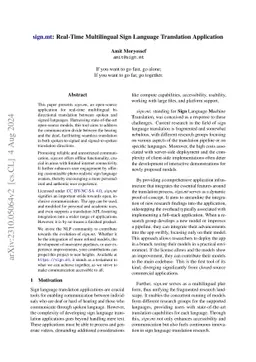 sign.mt: Real-Time Multilingual Sign Language Translation Application