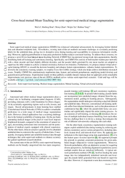 Cross-head mutual Mean-Teaching for semi-supervised medical image
  segmentation