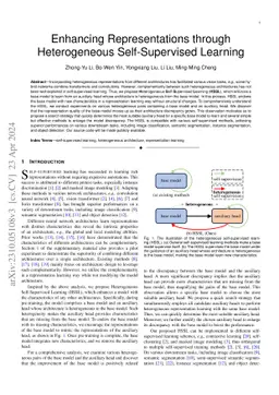 Enhancing Representations through Heterogeneous Self-Supervised Learning