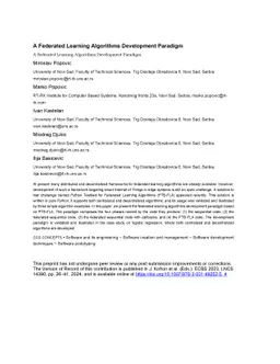 A Federated Learning Algorithms Development Paradigm