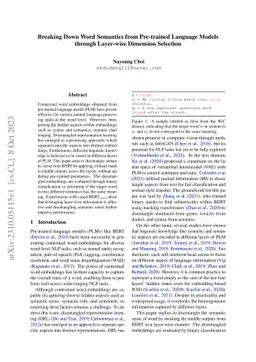 Breaking Down Word Semantics from Pre-trained Language Models through
  Layer-wise Dimension Selection