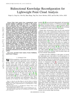 Bidirectional Knowledge Reconfiguration for Lightweight Point Cloud
  Analysis