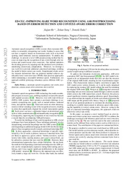 ed-cec: improving rare word recognition using asr postprocessing based
  on error detection and context-aware error correction