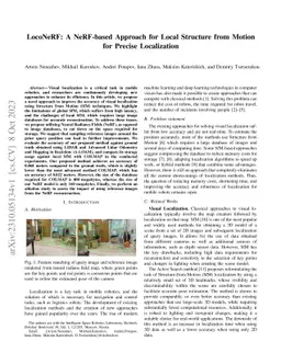 LocoNeRF: A NeRF-based Approach for Local Structure from Motion for
  Precise Localization