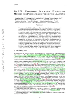 ZooPFL: Exploring Black-box Foundation Models for Personalized Federated
  Learning