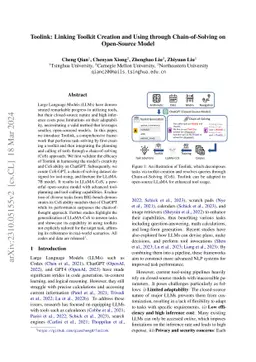 Toolink: Linking Toolkit Creation and Using through Chain-of-Solving on
  Open-Source Model