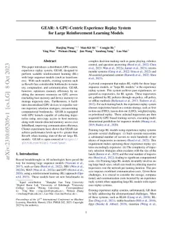 GEAR: A GPU-Centric Experience Replay System for Large Reinforcement
  Learning Models