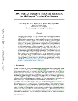 ZSC-Eval: An Evaluation Toolkit and Benchmark for Multi-agent Zero-shot
  Coordination